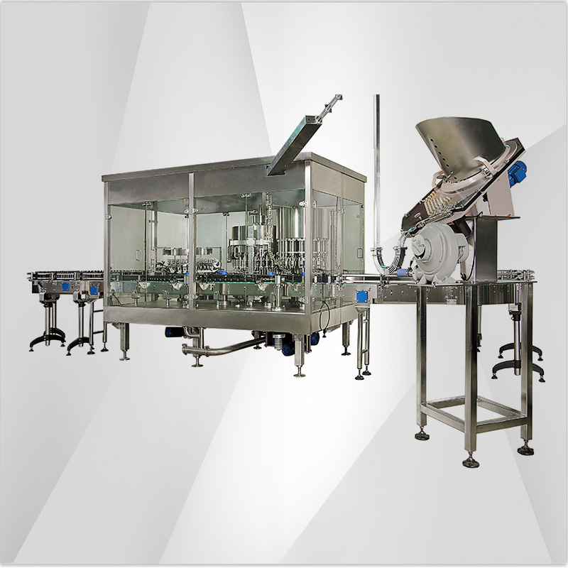 Máy rửa, chiết rót và đóng nắp chai thủy tinh